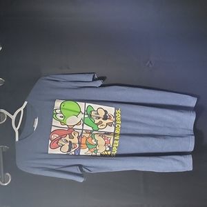 Super Mario Brothers T Shirt. Size Men's LG Blue